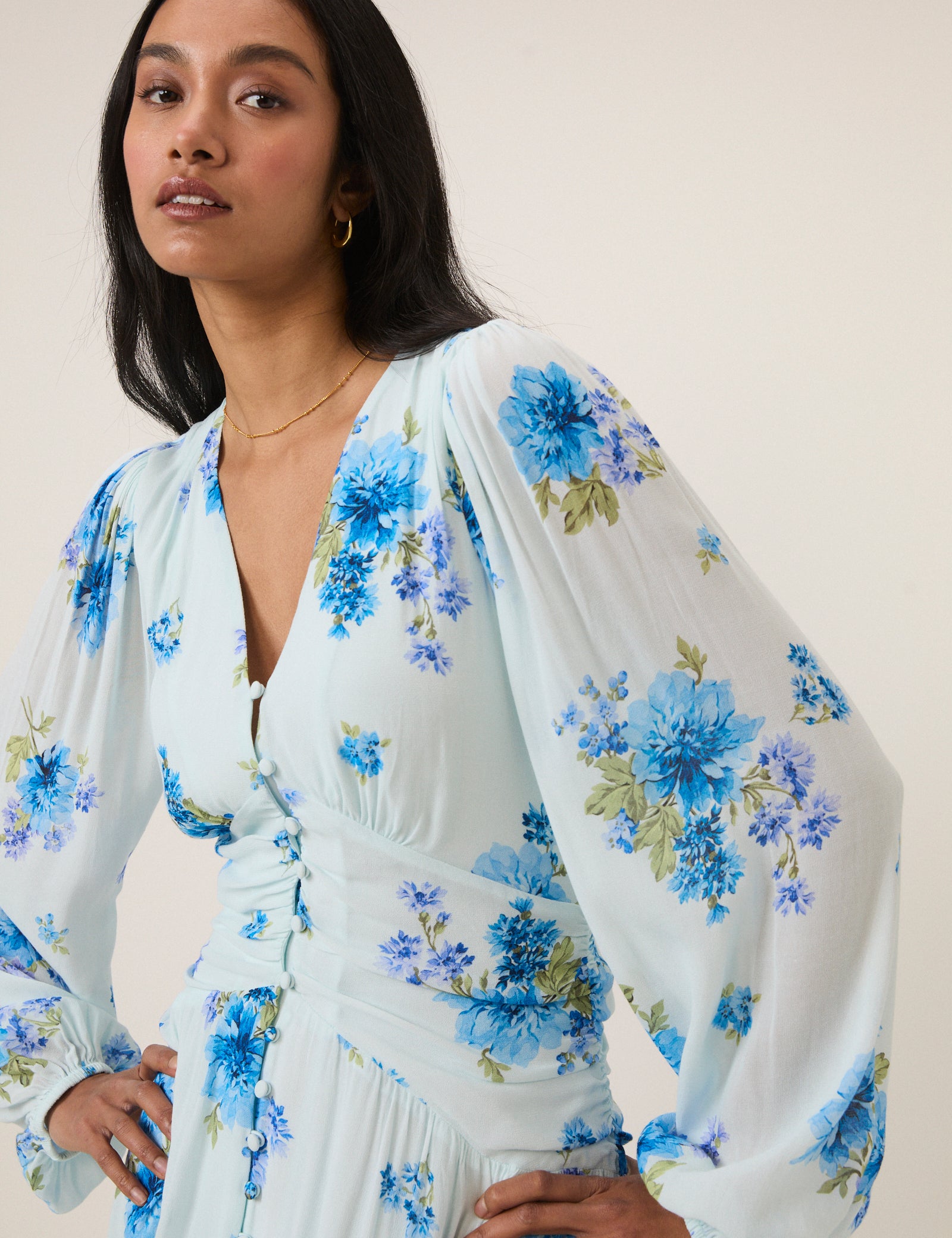 Floral Puff Sleeve Juno Midaxi Dress | Nobody's Child